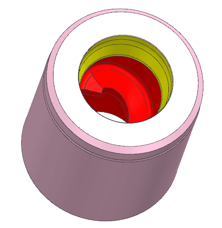 Original helical pin guide before wire EDM machining optimization