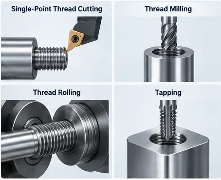 figure 5 thread manufacturing methods e1789791650670 CNC screw machining thread manufacturing methods including cutting milling rolling and tapping
